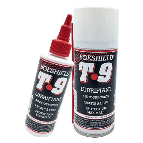 Lubrifiant Boeshield T9 disponible en spray et en burrette