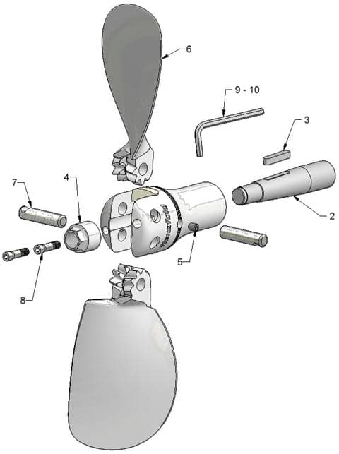 Flexofold 2 Blades Shaft Spare parts
