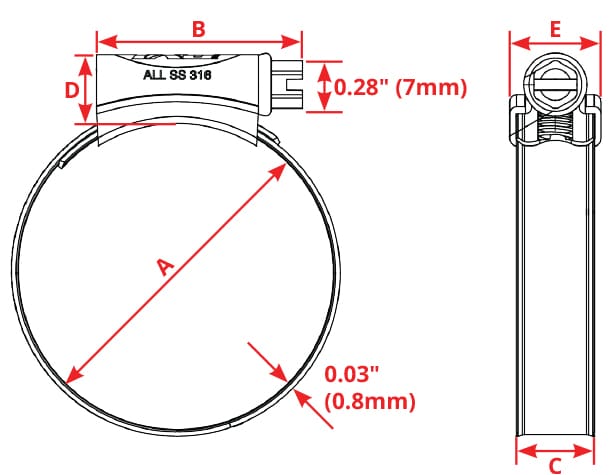 Hose Clamp Size Chart