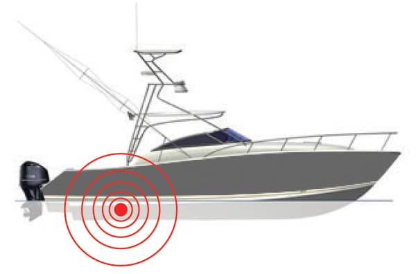 Sonihull Mono transducer positioning on power boat.
