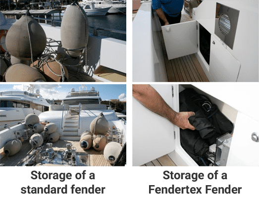 Standard fender storage versus Fendertex Fenders