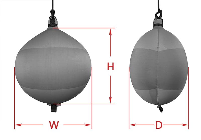 Spherical Fenders Dimensions